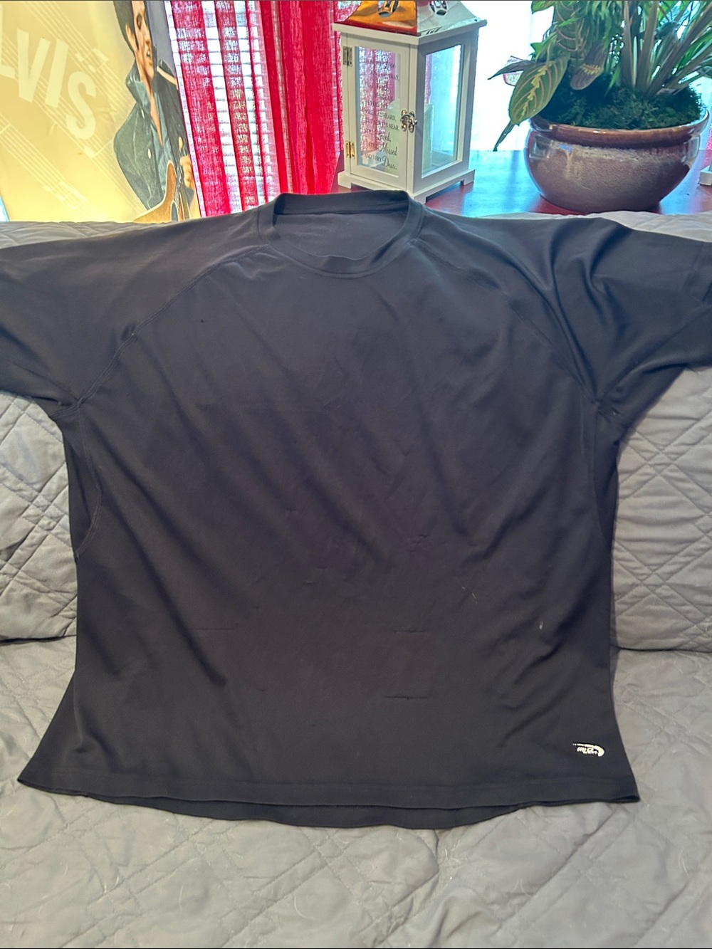 MTA Sport Black Mesh Athletic Tee with White Logo